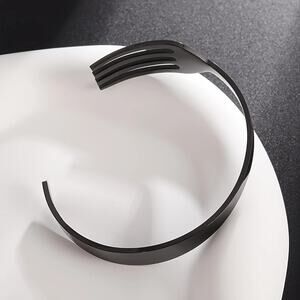 Little Mermaid Ariel Dinglehopper Foodie Gun Metal Fork Cuff Bracelet